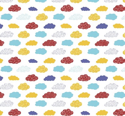 Store enrouleur occultant avec motif de nuages colorés