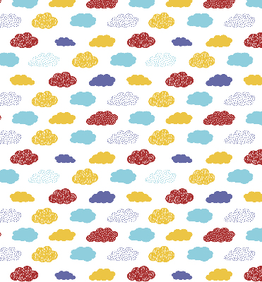 Store enrouleur occultant avec motif de nuages colorés