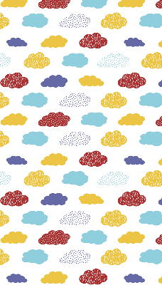 Store enrouleur occultant avec motif de nuages colorés