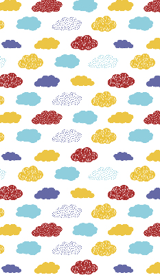 Store enrouleur occultant avec motif de nuages colorés