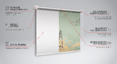 Store occultant fenêtre de la carte des océans