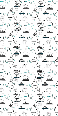Store enrouleur occultant à motifs de sentiers forestiers et de montagnes