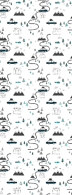 Store enrouleur occultant à motifs de sentiers forestiers et de montagnes
