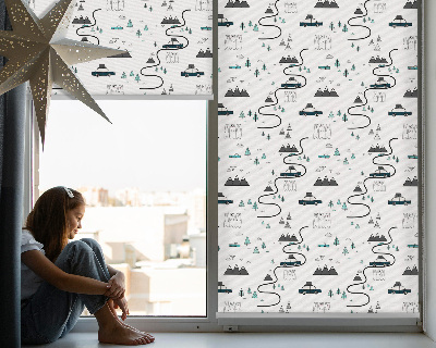 Store enrouleur occultant à motifs de sentiers forestiers et de montagnes