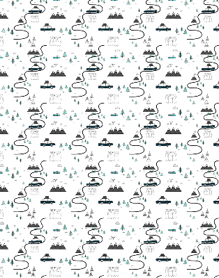 Store enrouleur occultant à motifs de sentiers forestiers et de montagnes