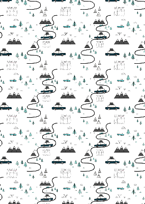 Store enrouleur occultant à motifs de sentiers forestiers et de montagnes