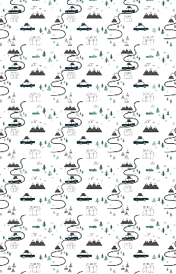 Store enrouleur occultant à motifs de sentiers forestiers et de montagnes