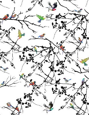 Store enrouleur occultant oiseaux sur les branches