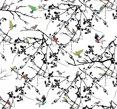 Store enrouleur occultant oiseaux sur les branches