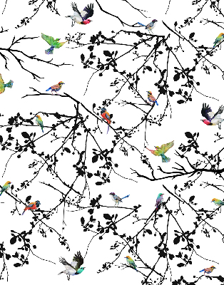 Store enrouleur occultant oiseaux sur les branches