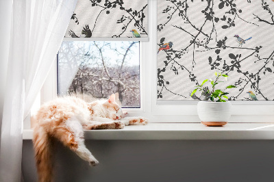 Store enrouleur occultant oiseaux sur les branches