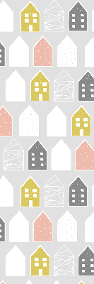 Store fenêtre intérieur dessins de maisons
