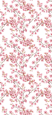 Store enrouleur occultant avec motif de pétales roses et des bourgeons sur un arbre