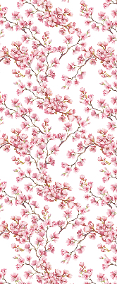 Store enrouleur occultant avec motif de pétales roses et des bourgeons sur un arbre