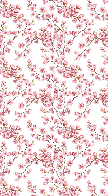 Store enrouleur occultant avec motif de pétales roses et des bourgeons sur un arbre