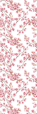 Store enrouleur occultant avec motif de pétales roses et des bourgeons sur un arbre