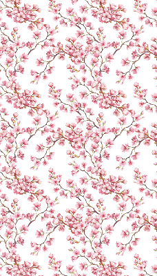 Store enrouleur occultant avec motif de pétales roses et des bourgeons sur un arbre