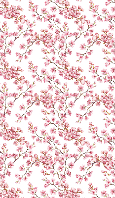 Store enrouleur occultant avec motif de pétales roses et des bourgeons sur un arbre