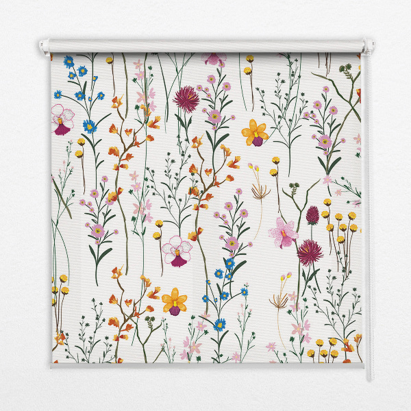 Store occultant fenêtre en fleurs colorées