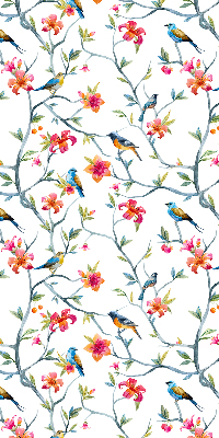 Store enrouleur occultant oiseaux sur les brindilles