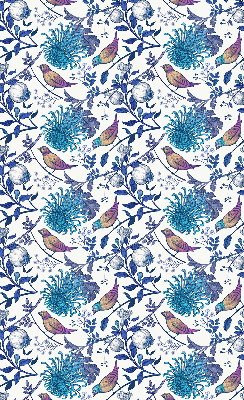 Store occultant fenetre avec motif de fleurs bleues de l'arbre