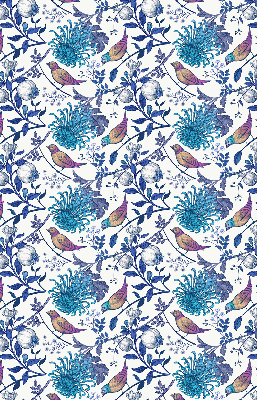 Store occultant fenetre avec motif de fleurs bleues de l'arbre