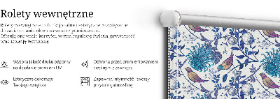 Store occultant fenetre avec motif de fleurs bleues de l'arbre