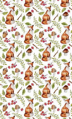 Store enrouleur occultant avec motif de renards, champignons et feuilles