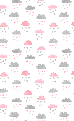 Store occultant fenetre avec motif de nuages roses et gris