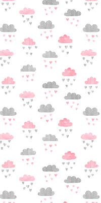Store occultant fenetre avec motif de nuages roses et gris