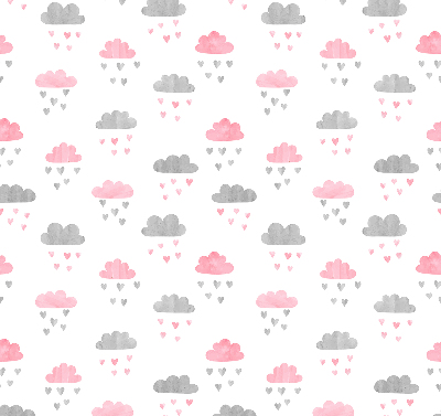 Store occultant fenetre avec motif de nuages roses et gris
