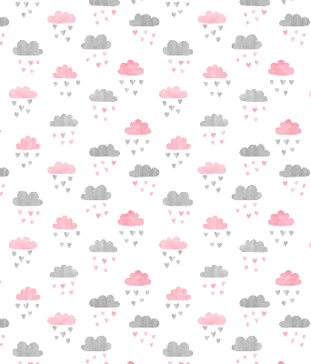Store occultant fenetre avec motif de nuages roses et gris