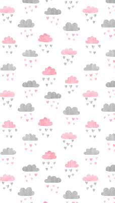 Store occultant fenetre avec motif de nuages roses et gris