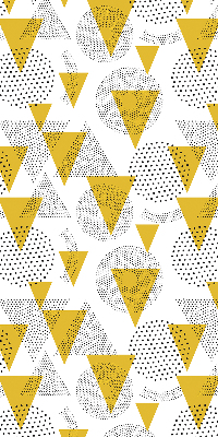 Store enrouleur occultant avec motifs de triangles et de cercles composés de points