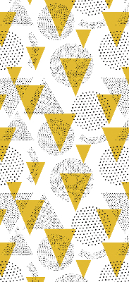 Store enrouleur occultant avec motifs de triangles et de cercles composés de points