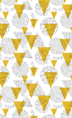 Store enrouleur occultant avec motifs de triangles et de cercles composés de points