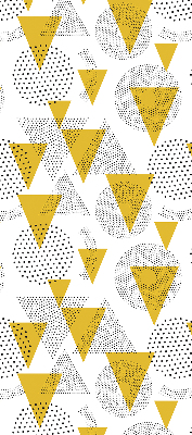 Store enrouleur occultant avec motifs de triangles et de cercles composés de points