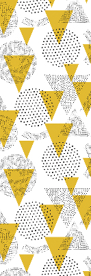 Store enrouleur occultant avec motifs de triangles et de cercles composés de points