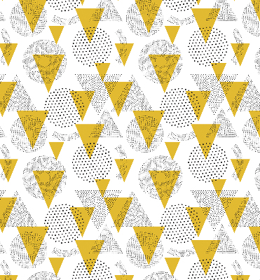 Store enrouleur occultant avec motifs de triangles et de cercles composés de points