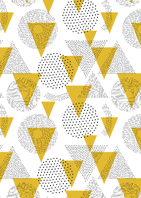 Store enrouleur occultant avec motifs de triangles et de cercles composés de points