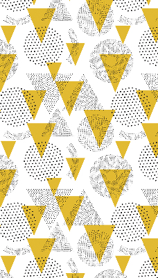 Store enrouleur occultant avec motifs de triangles et de cercles composés de points