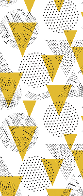 Store enrouleur occultant avec motifs de triangles et de cercles composés de points