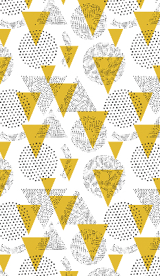 Store enrouleur occultant avec motifs de triangles et de cercles composés de points