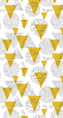 Store enrouleur occultant avec motifs de triangles et de cercles composés de points