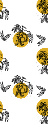 Store occultant fenêtre à motifs de fruits et de cercles jaunes