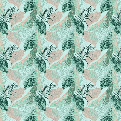 Store fenêtre intérieur avec feuilles tropicales