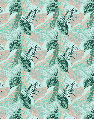 Store fenêtre intérieur avec feuilles tropicales