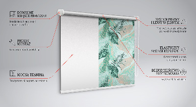 Store fenêtre intérieur avec feuilles tropicales