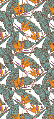 Store enrouleur occultant avec motif de feuilles vertes