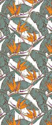 Store enrouleur occultant avec motif de feuilles vertes